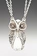 Silver Spoon Double Link Chain Owl Necklace ND