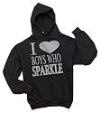 I Heart (Love) Boys Who Sparkle Glitter Printed Sweatshirt