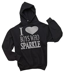 I Heart (Love) Boys Who Sparkle Glitter Printed Sweatshirt
