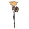 Metropolitan Monte Titano Collection N6531-159 1-Light Wall Torchiere, Monte Titano Oro Finish with Butterscotch Swirl Piastra Glass