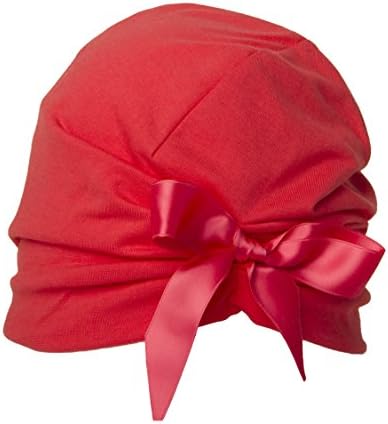 SUPERYELLOW Girls Beanie with Bow, Coral, One Size