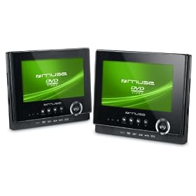 Muse - M-750CV - Lecteur DVD portable - Double �cran LCD 7" - DVD - DivX - CD / mp3 - JPEG - USB - Noir
