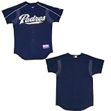 Mens San Diego Padres Majestic Athletic Full-Button Dri Fit MLB PRO QUALITY Baseball Jersey