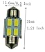 Cutequeen White 200 Lumens 5730 4-smd 31mm(1.25