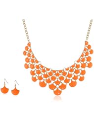 Panacea Enamel Bib Necklace, 9.5"