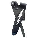PlanetWaves(プラネットウェーブス) ブラックレザーストラップ 25L-BOLT Icon/Bolt