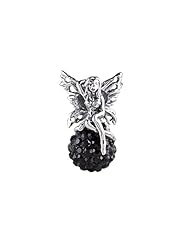 SilveRado (tm) BM040-0 Bling Fairy Bling Black Bead / Charm
