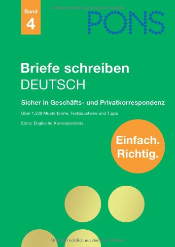 Pons Reference: Pons Briefe Schreiben Deutsch (Band 4) (German Edition)