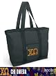 Chi O Tote Bag Black Deluxe Chi Omega - For Travel or Beach Best Unique Gift Ideas for Her, Women, or Ladies