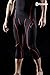 TSLA Men's Compression 3/4 Capri Pants Baselayer Cool Dry Sports Running Yoga Tights, Zero(p15) - Black & Red, 2X-Large.