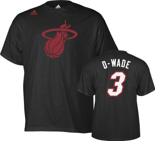 NBA Men's Miami Heat Dwyane Wade Black Nickname Tee Shirt (Black, X-Large)