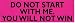 DO NOT START WITH ME. YOU WILL NOT WIN (RED) decal bumper sticker