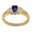 14K Yellow Gold Tanzanite and Diamond Ring
