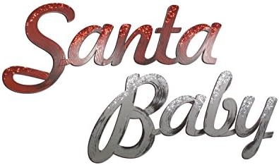 3-dimensional, hand-painted letters and words. Christmas Santa Baby Sign, 15 x 20"