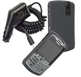 Gray Silicone Skin Cover Case and Car Charger for Blackberry Curve 8300 8310 8330 8320