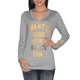 Pink Victoria's Secret Womens NFL New Orleans Saints Slim Fit Long Sleeve T Shirt / Tee With Sequins - Grey Pink Victoria's Secret Womens NFL New Orleans Saints Slim Fit Long Sleeve T Shirt / Tee With Sequins - Grey