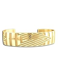 14K Yellow Gold Northwest Coast Native American Native Chevron Bracelet. Made in USA.