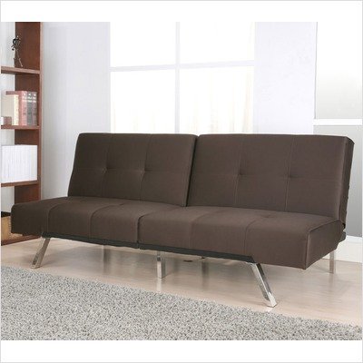 Jacksonville Futon Sleeper Sofa in Brown Fabric 