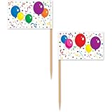 Balloons & Confetti Picks   (50/Pkg)