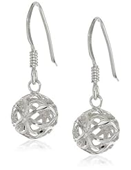 Sterling Silver 8mm Creole Ball Dangle Earrings