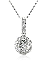 14k White Gold 1cttw Diamond Solitaire Pendant Necklace (H-I Color, VS2 Clarity), 18"