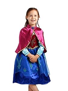 TOPWELL88 Girls Snow Queen Costume Snow Princess Anna Dresses (US-4/5)