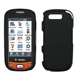 Black Rubberized Design Snap-On Cover Hard Case Cell Phone Protector for Samsung Highlight T749