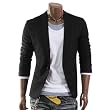 Mens Casual One Button Dress Jacket Blazer(BJ01)