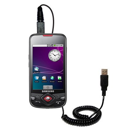 Coiled USB Cable for the Samsung GT-I5700 with Power Hot Sync and Charge capabilities - uses Gomadic TipExchange Technology