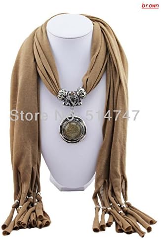 2014 Pendant Scarf Jewelry New Style Turquiose Charms Scarves with Cotton