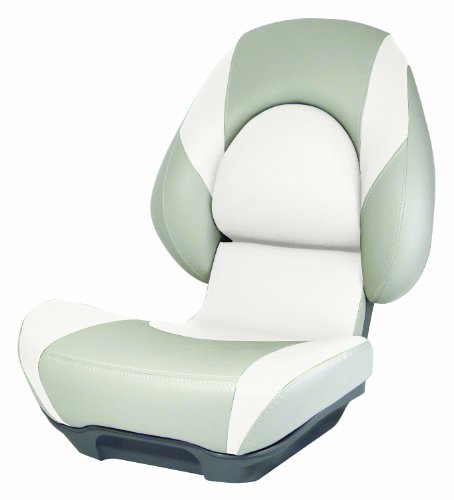 Attwood Centric II SAS Fully Upholstered Boat Seat, Standard, Tan/Off-White