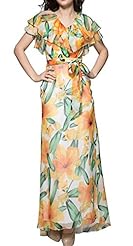 Floral Print Summer Chiffon Cocktail Homecoming Dress/Party Dress/Wedding Dress/Maxi Dress 