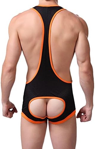 Sanheshun2014 Mens Male Open Back Sexy Lingerie Bodysuit Wrestling Singlet Struggles