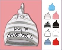 Baby M&uuml;tze bedruckt mit HERZENSBRECHER / in 9 Farben