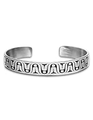 Sterling Silver Chilkat Images Northwest Coast Native American Bracelet. Made in USA.