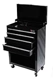 Excel TB2201X-Black 22-Inch Steel Chest Roller Cabinet Combination, Black