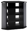 Bush Furniture Visions Corner TV Stand, Black/Silver
