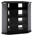 Bush Furniture Visions Corner TV Stand, Black/Silver