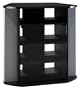 Bush Furniture Visions Corner TV Stand, Black/Silver