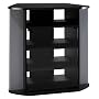 Bush Furniture Visions Corner TV Stand, Black/Silver