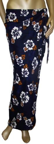 Womens 'Floral Pattern' Blue Sarong Wrap - X-Large