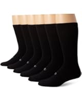 Champion Men's 6 pack Crew Socks, Black, 10-13, (Shoe size 6-12)