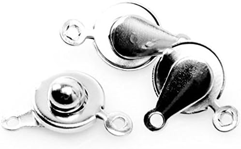 60 New Plated Rhodium Charms Copper Clasp Bails Button Findings 161321