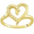 14K Yellow Gold Diamond Heart Shaped Ring - 0.06 Ct.
