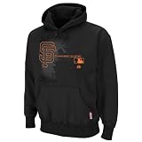 MLB Men's San Francisco Giants Authentic Collection Change Up Long Sleeve Hooded Fleece Pullover by Majestic (Pro Black, Large)