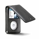 Philips DLA 91000 H/10 Leder-Tasche für iPod Classic 80 GB (aufklappbar inkl. Gürtel-Clip) schwarz