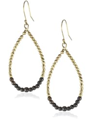 Mizuki 14k Earrings Hoop with Gold and Silver Beads