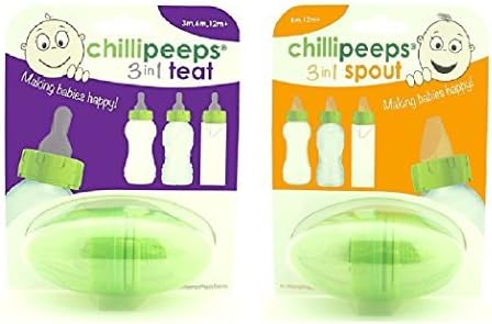 Bundle - Chillipeeps 3 In 1 Spout AND Chillipeeps 3 In 1 Teat - 2 ITEMS SUPPLIED by Chillipeeps