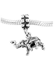 Sterling Silver Political Republican Party Elephant GOP Dangle Bead Charm