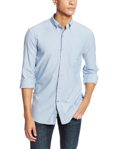 Nautica Men's Long Sleeve Solid Oxford Shirt